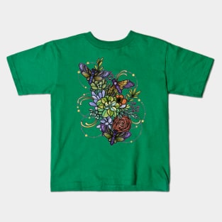 Midnight Moths And A Symphony Of Succulents Kids T-Shirt